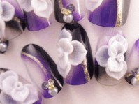 成人式ネイルデザイン画像　紫8　大人っぽい
